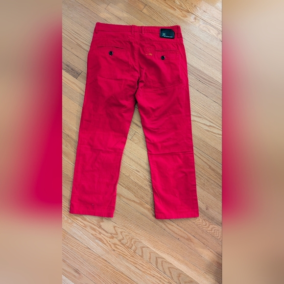 Vibrant Red Women's Jean Like Pants - Picture 4 of 7